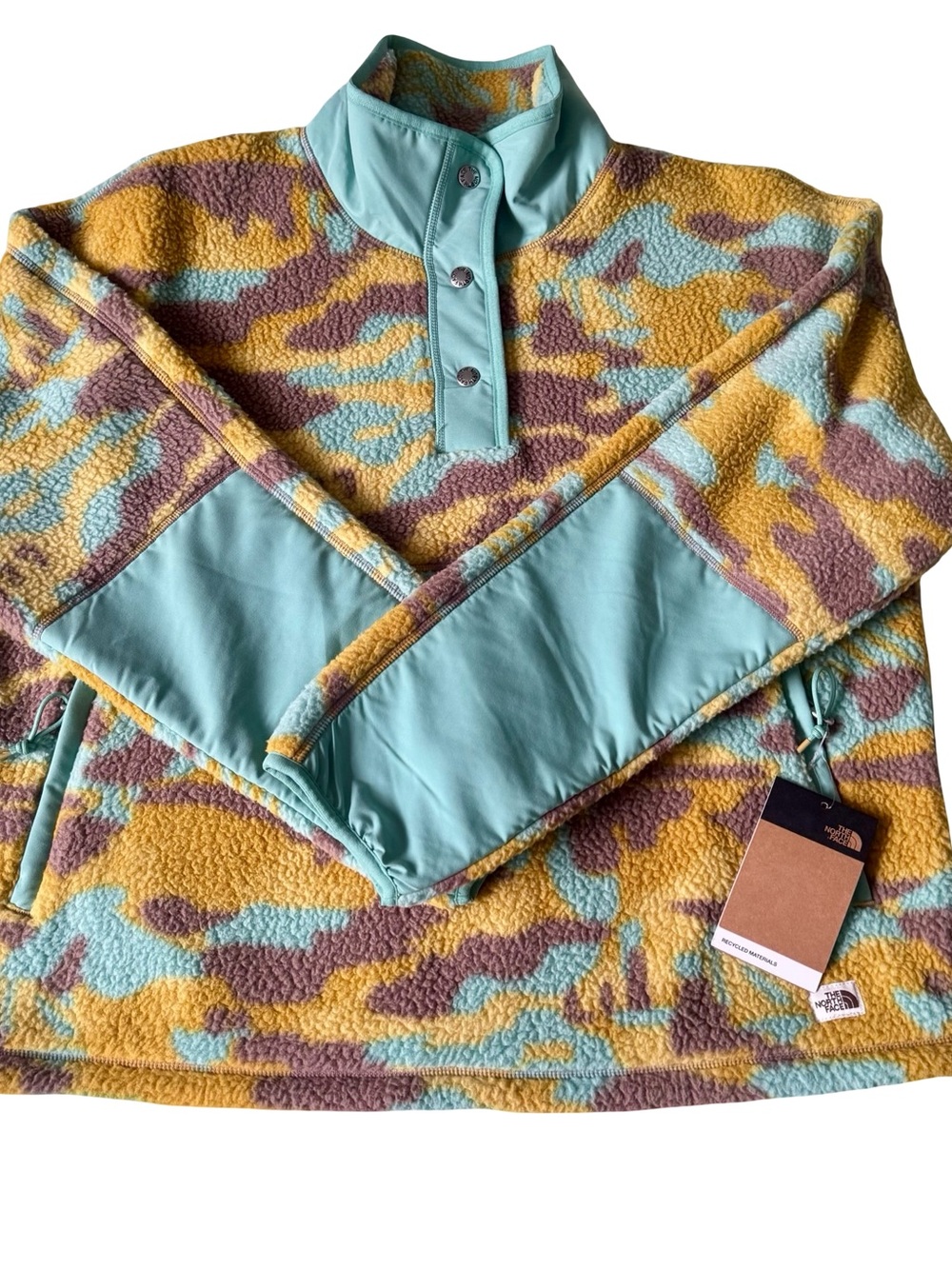 NWT The North Face Women’s Cragmont 1/4 Snap Fleece Camo Pullover Size L